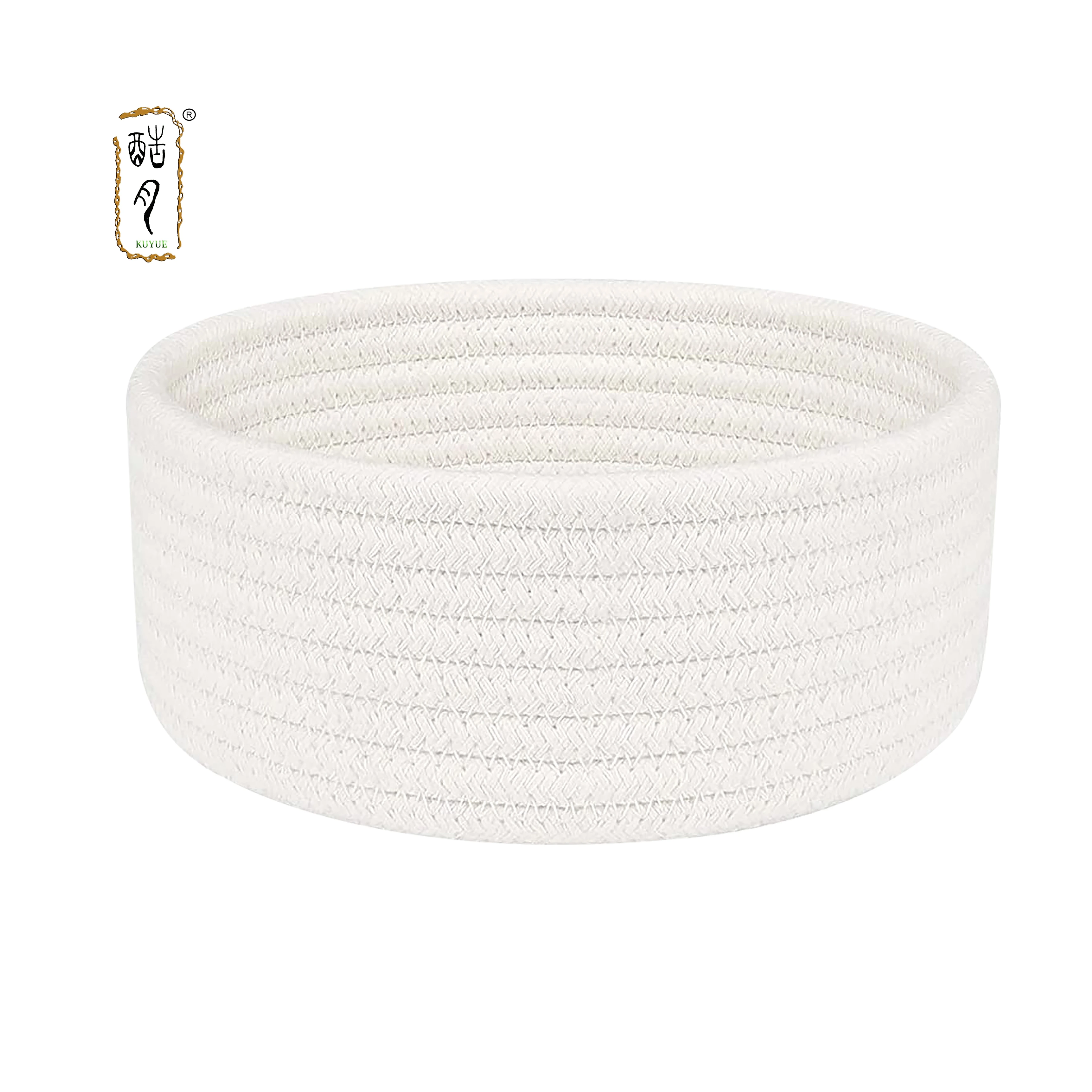 KUYUE 2 Pack Small Cotton Rope Mini Tiny Storage Baskets, Empty Gift Basket - White Foldable OPP Bags Woven Baskets, Cute 500pcs