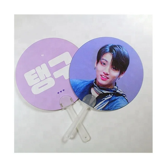 0.6mm  PET  Plastic Korea Celebrity 3d Handfan 3d Lenticular Handfan With Idol Picture