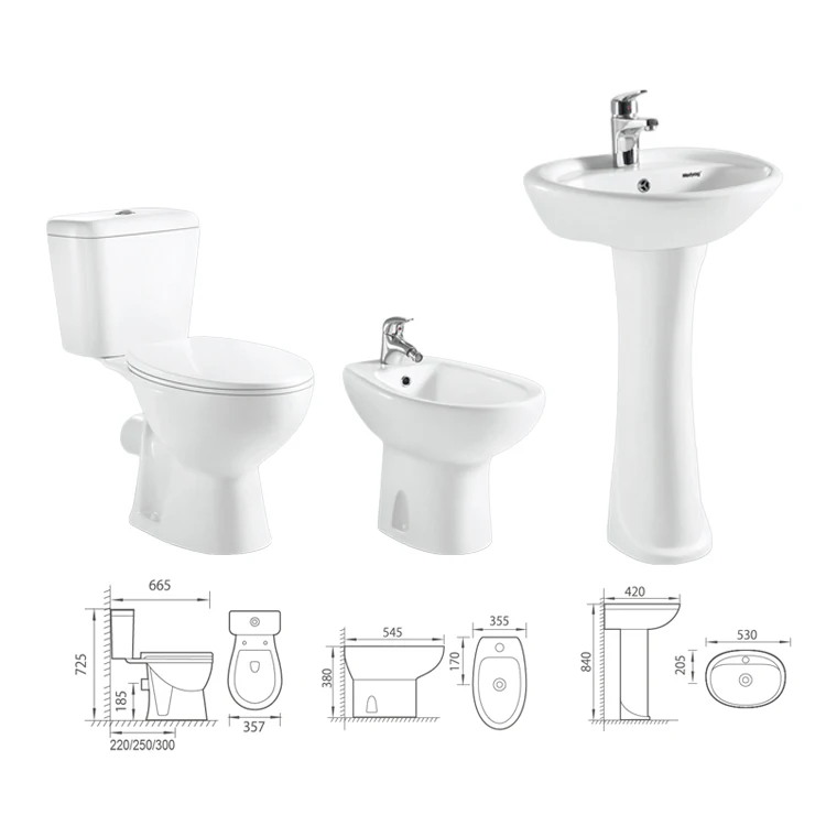 Medyag Wholesale Ceramic Closestool Toilets Rimless Wash Down S-trap Two Piece Commode Water Closet