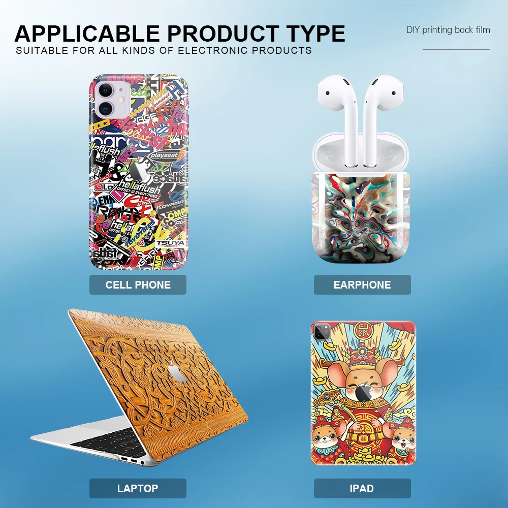 Colorful Cartoon Mobile Back Cover Sticker Mobile Back Stickers Printer Photo Back Sticker Films For Mobile