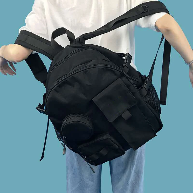 Настраиваемый водонепроницаемый желтый рюкзак для улицы, женский черный студенческий рюкзак