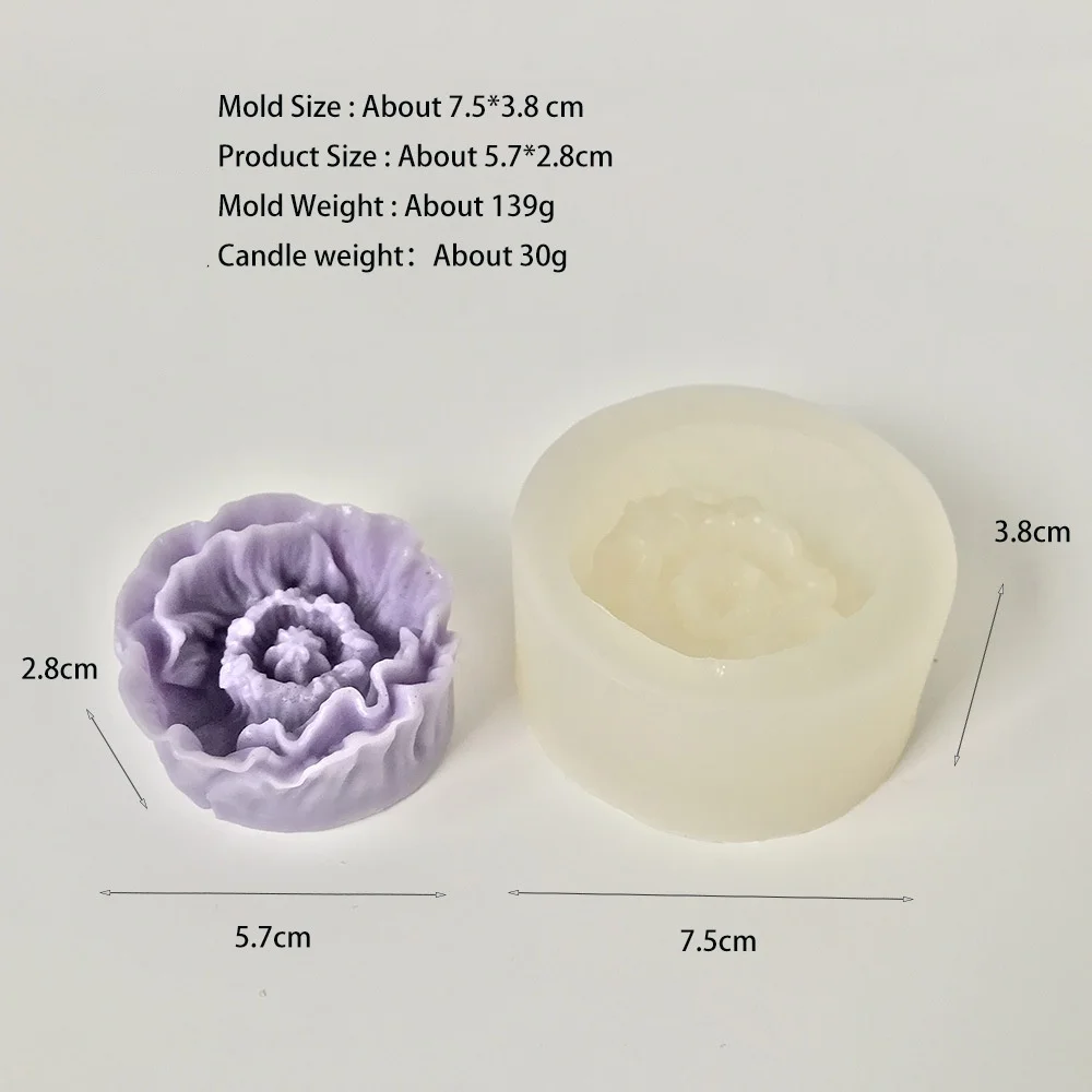Rose Carnation Poppy candle silicone mold diy drop glue mold Aromatherapy gypsum soap mold