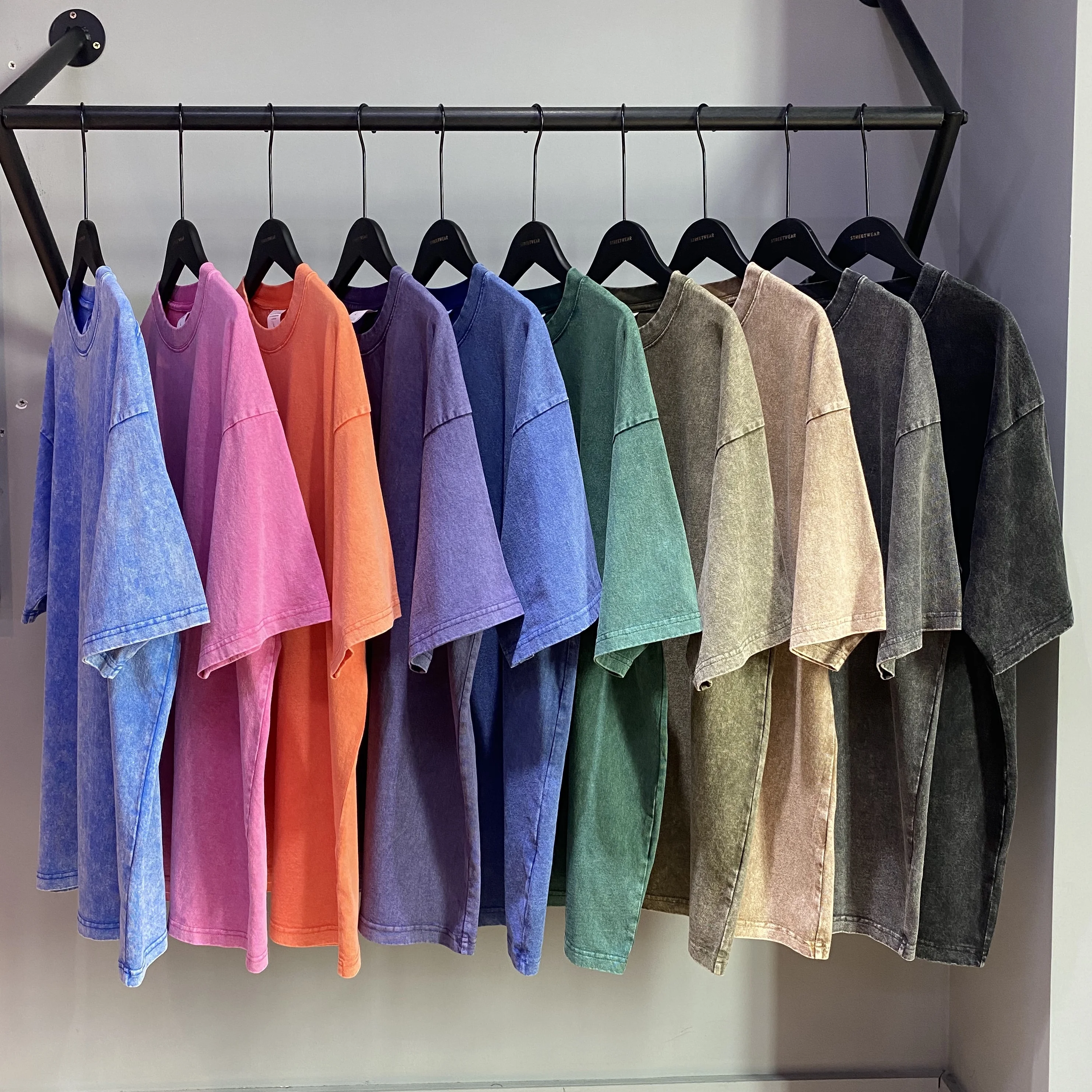 Summer Heavyweight Oversize Distressed plain vintage T Shirt for men Custom OEM High Quality  T-shirt