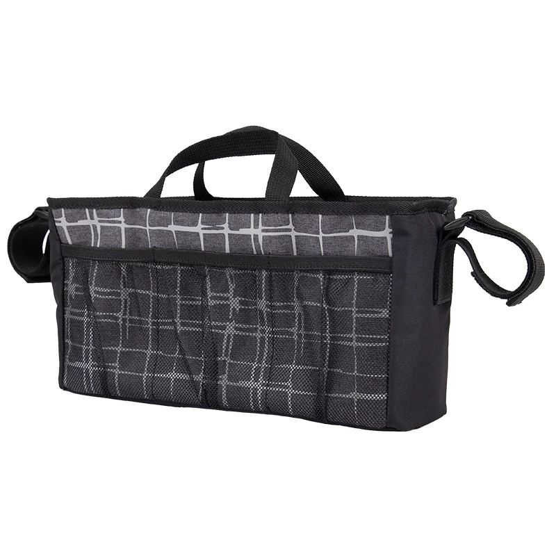 Wholesale classic style printed multifunctional baby stroller organizer leather