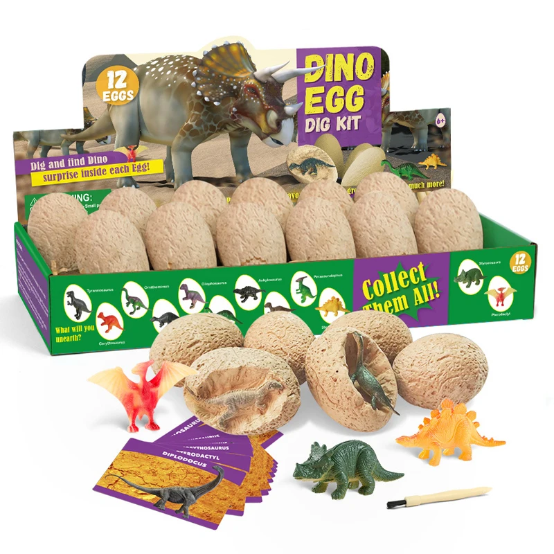 Dig it Up - 12 Packs Mystery Excavation Adventure Discover Dinosaur Eggs Digging Kit Stem Excavation Kit Toys