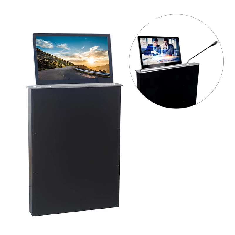 Conference Table Lcd Motorized Lift Monitor Conference Microphone Motorized Touch Screen Lcd Monitor Lift With Audio