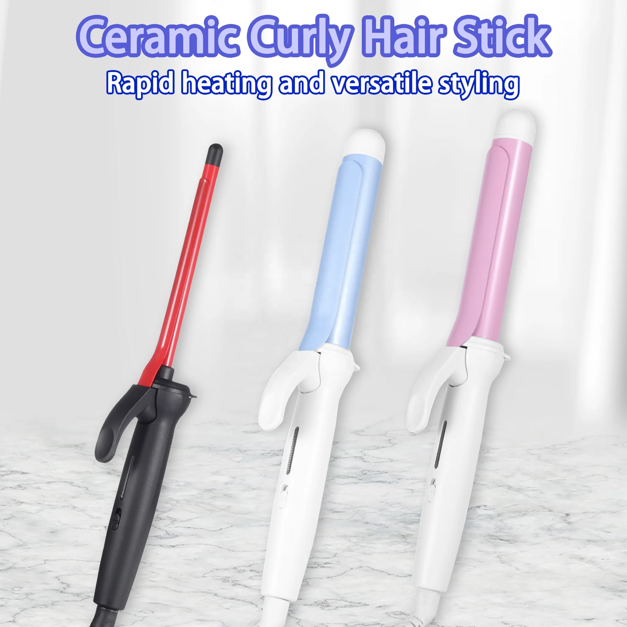 New Purple Girly Design Curling Iron with Professional Salon Hair Styler Electric Portable Curling