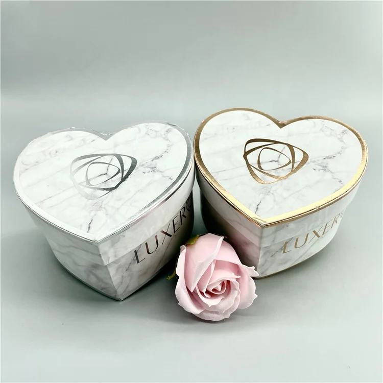 High quality luxury cardboard paper box printing marbling custom logo packaging flowers