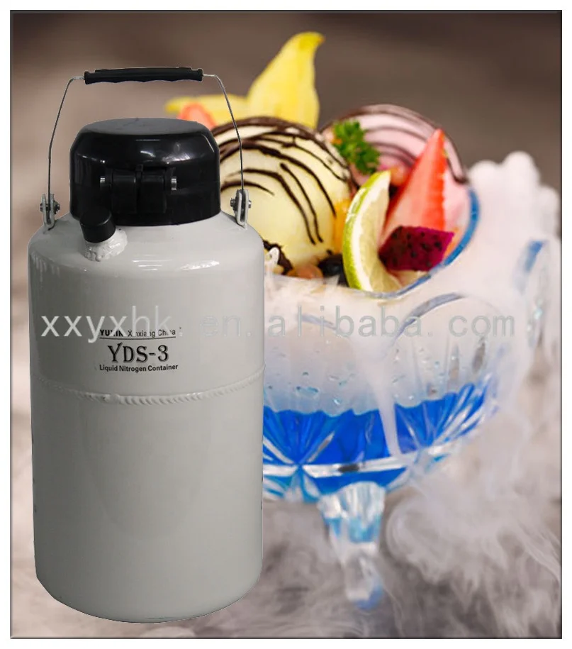 Storage liquid nitrogen tank making liquid nitrogen ice cream dragon breath