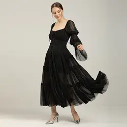 Wholesale 2023 European and American Summer New Dress Sexy Temperament Bunched Pleated Chiffon Slim Fairy Dress