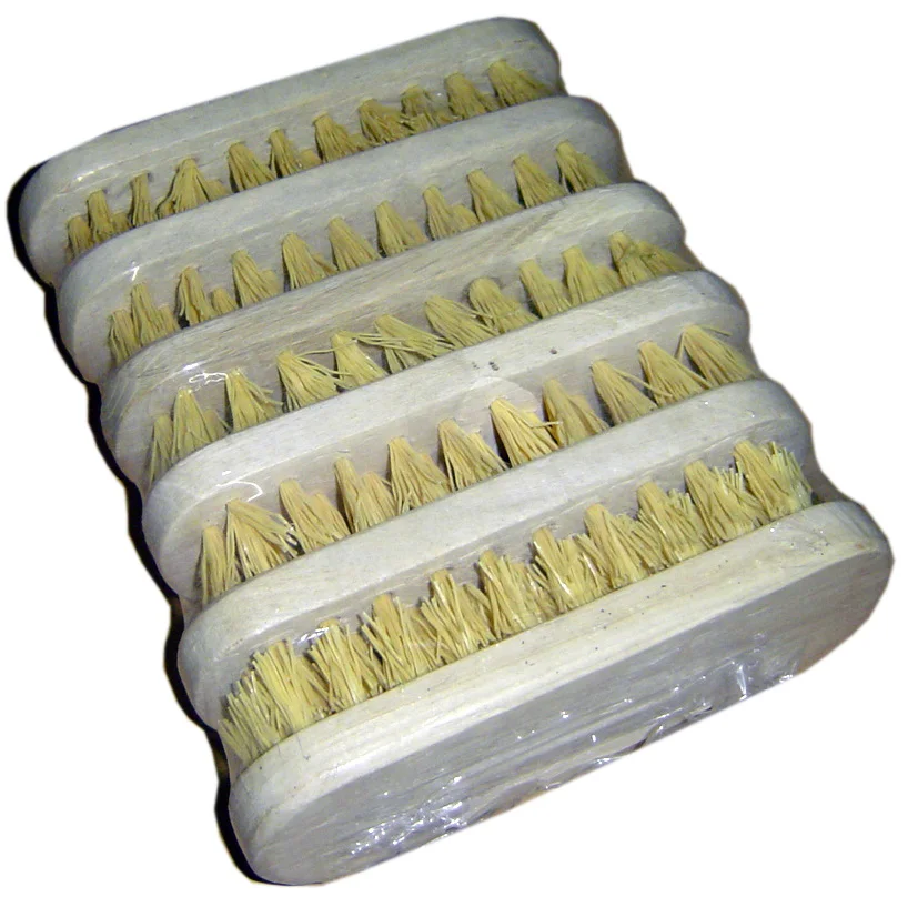 805865 180x60mm 6pcs Sets Wooden Handle Plastic Wire Shoe Style Outdoor decorative Brush