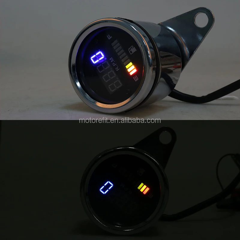 RTS 12 V motorcycle tachometer Meter LED Backlight LCD motorcycle Speedometer digital level gauge oil 12RPM
