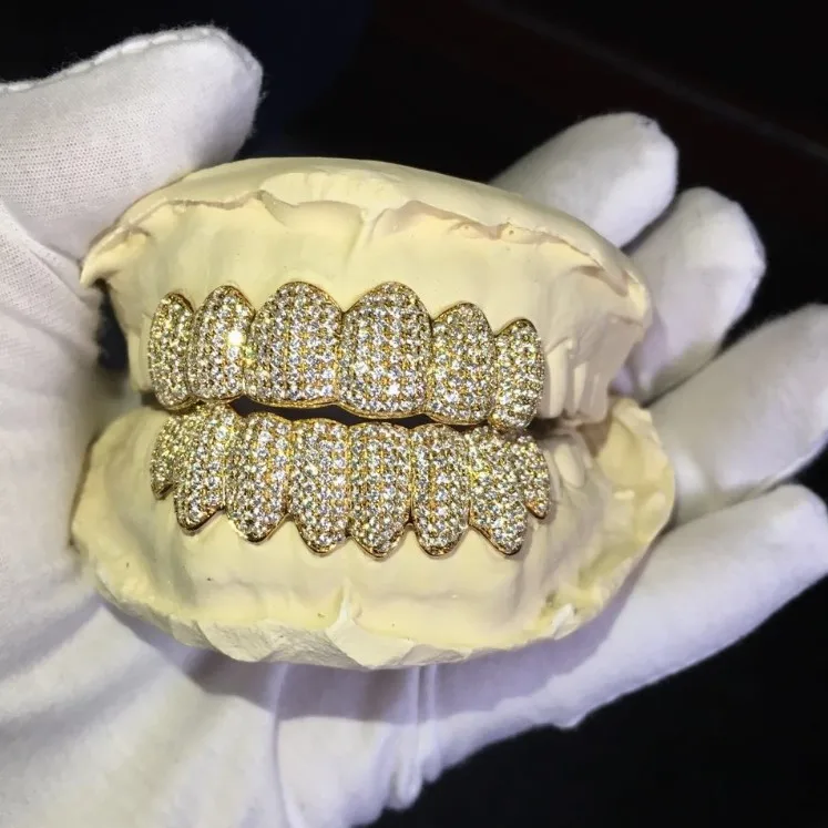 Hop ficed Out S925 стерлингового серебра Grillz Custom VVS Moissanite Diamond