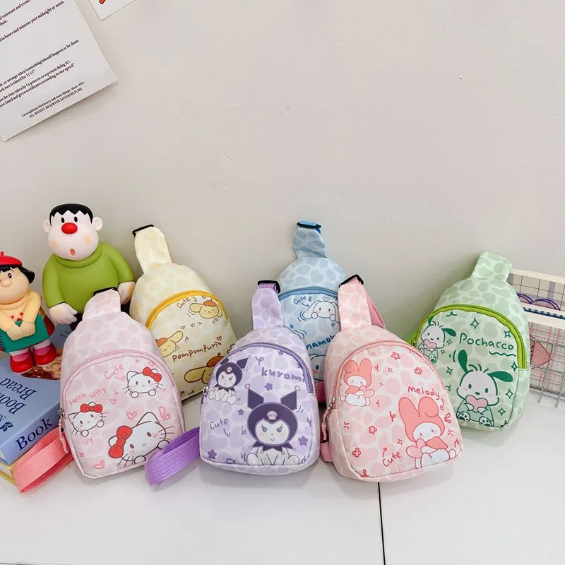 High Quality Popular Cartoon Lovely Melody Pochacco Kuromi Pom Pom Purin Crossbody Bag Plush Doll Handbag Shopping Tote For Kids