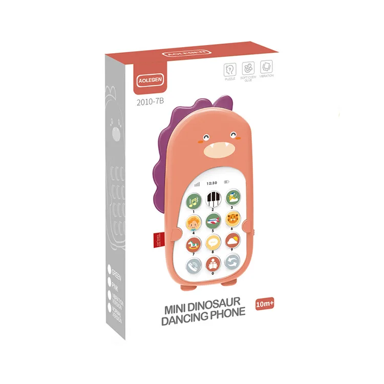 Early Education Educational Toys Dancing Dinosaur Music Toy Mobile Phone Suitable for 0-3 Years Old Infants and Young Children