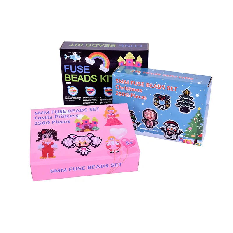 5mm Wholesale 2500 Pieces Fuse Bead kit Christmas Educational Toys Boxed Custom Fuse Beads Set