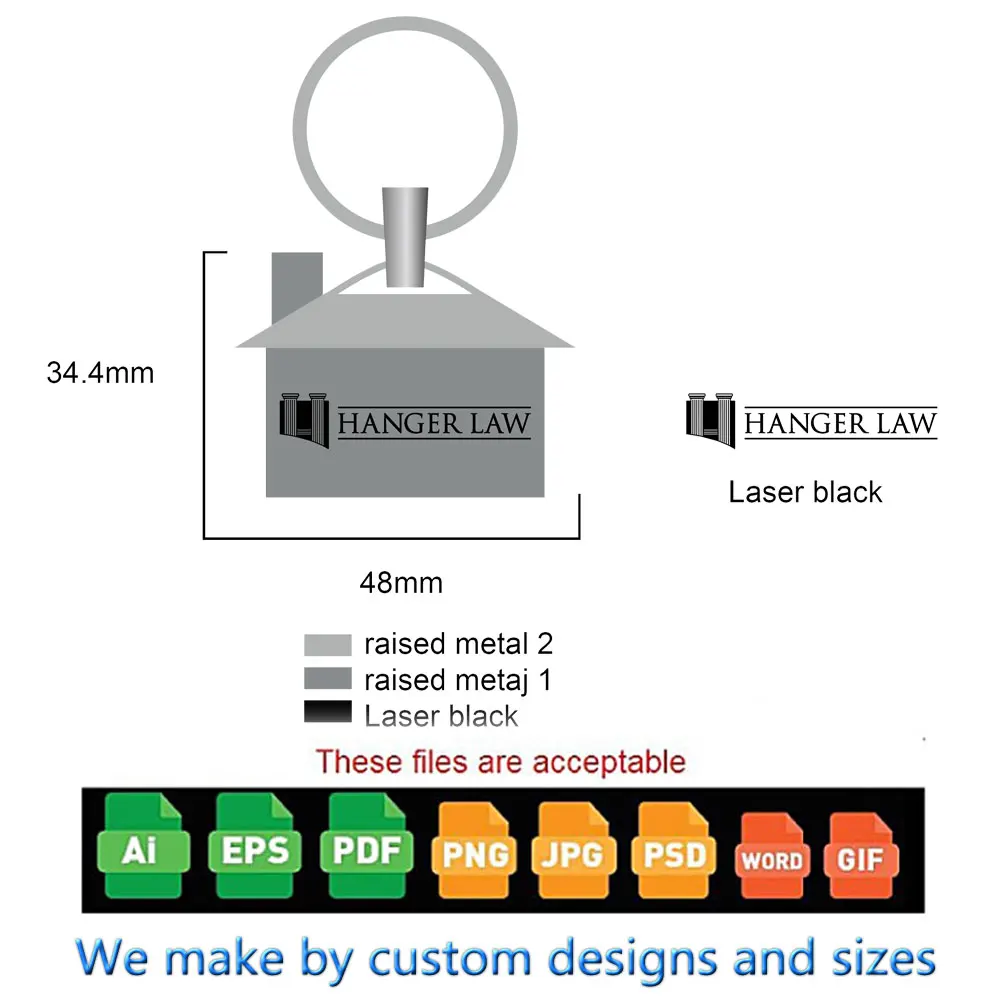 High Quality Blanks Sublimation Metal Key Chain House Shape Keying Factory Wholesale Custom Logo Blank Keychain