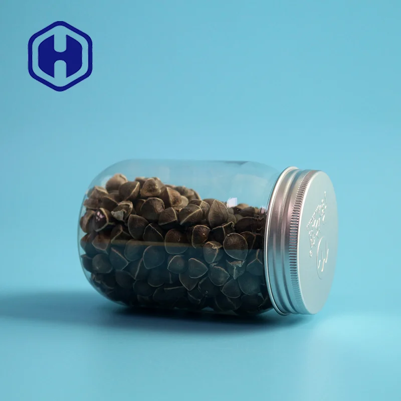 320ml wide mouth snack biscuits food packing plastic pet ball mason jars