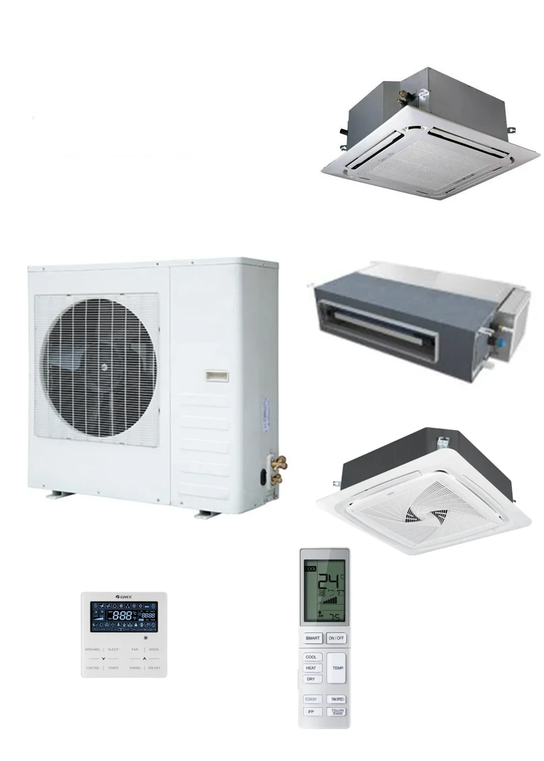 Настенный воздуховод сплит-кассета multi vrf vrv 36000btu ac dc инвертор r410a r32 умный блок обработки воздуха кондиционер