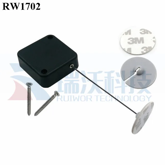 RW1702 Anti-theft Recoiler with Split Round Base install by adhesive tape sticker