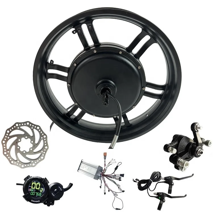 20 inch 4500w high speed 100-120km/h high torque 120N.m  dual hall dc gearless hub motor kit with controller for e bike