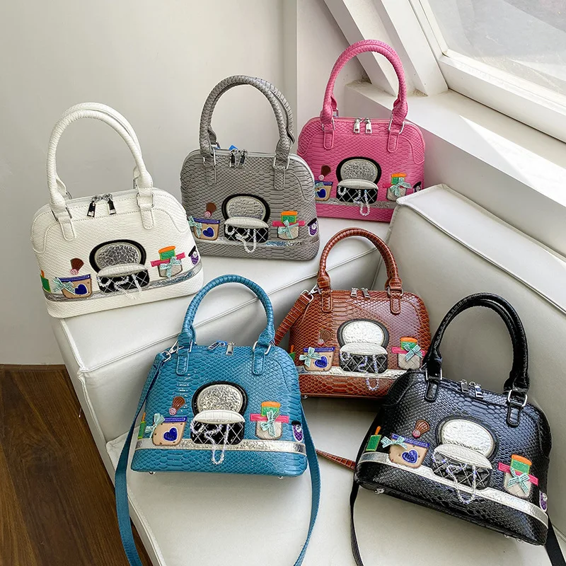 High Quality Fashion Italian Leather Handbag Famous Brands Stylish Female Tote Bag