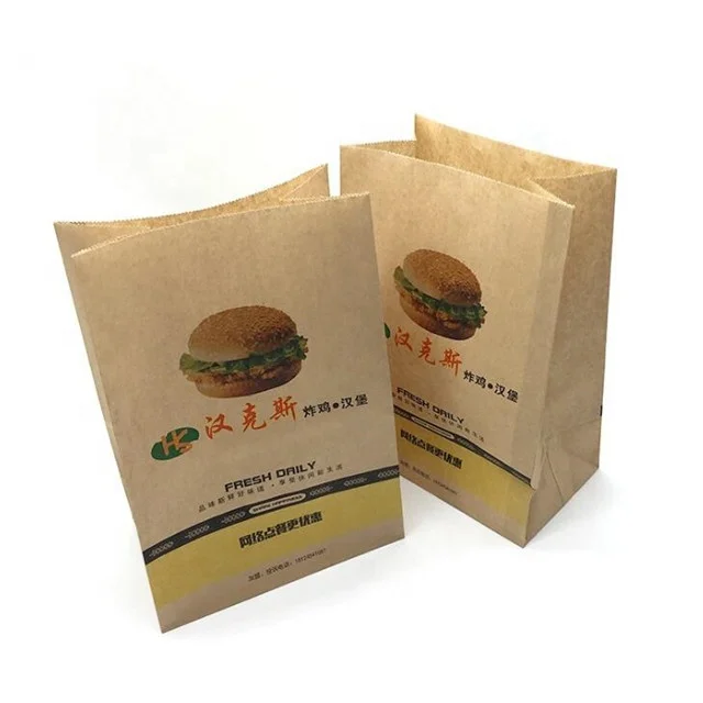 
Custom printing recycled bakery bread greaseproof kraft paper for burger wrapping 