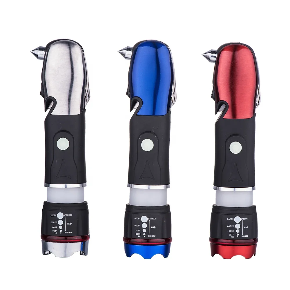 Newest Design Multi Tools Outdoors Camping Led Flashlight AAA Multifunction Flashlight Dry Battery 3*AAA Battery White YILUYOUWO