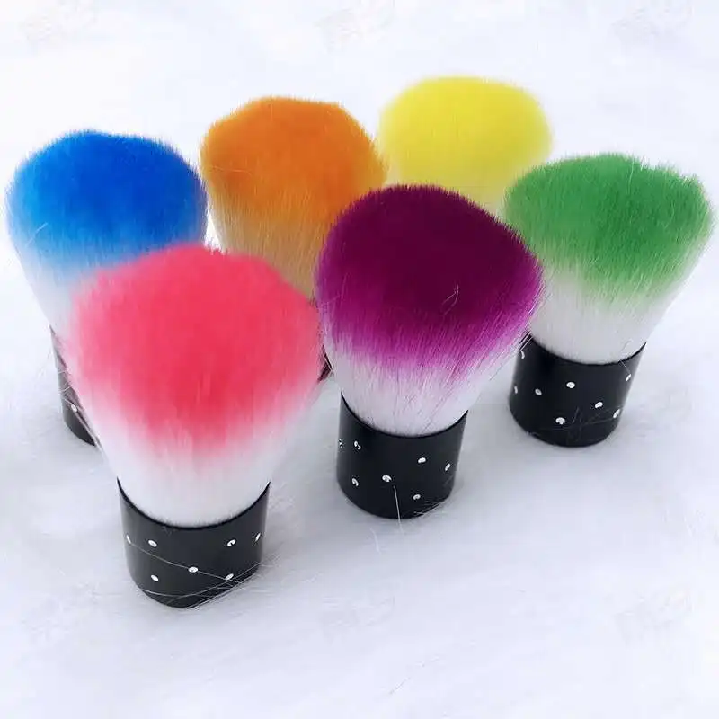 Fashion Round Head Paint Gel Dust Nail Cleaning Brush Acrylic Nail Art Brushes