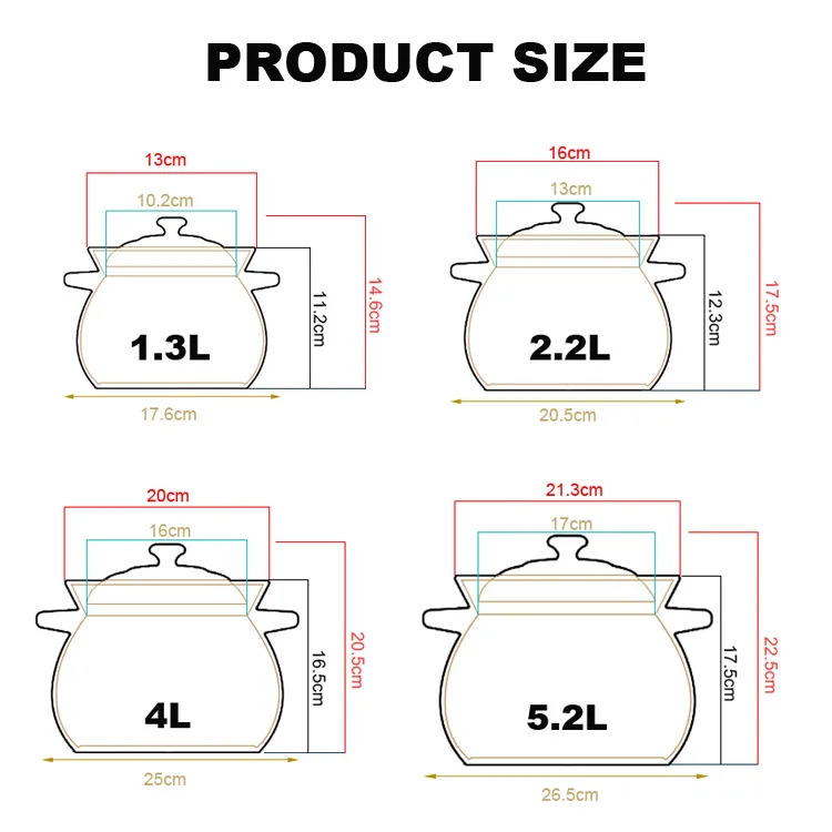 China Factory  Soup Rice Cooker Ceramic Cooking Pot With Lid