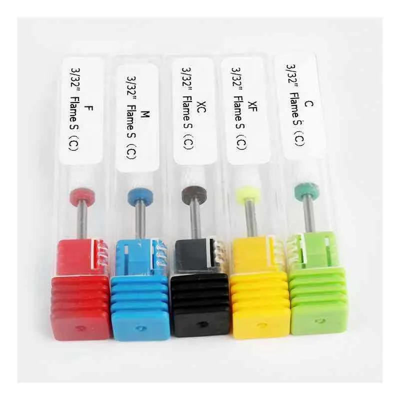 Flame Shape Single bullet type ceramic grinding drill bit FG White Stone dental polishing bur