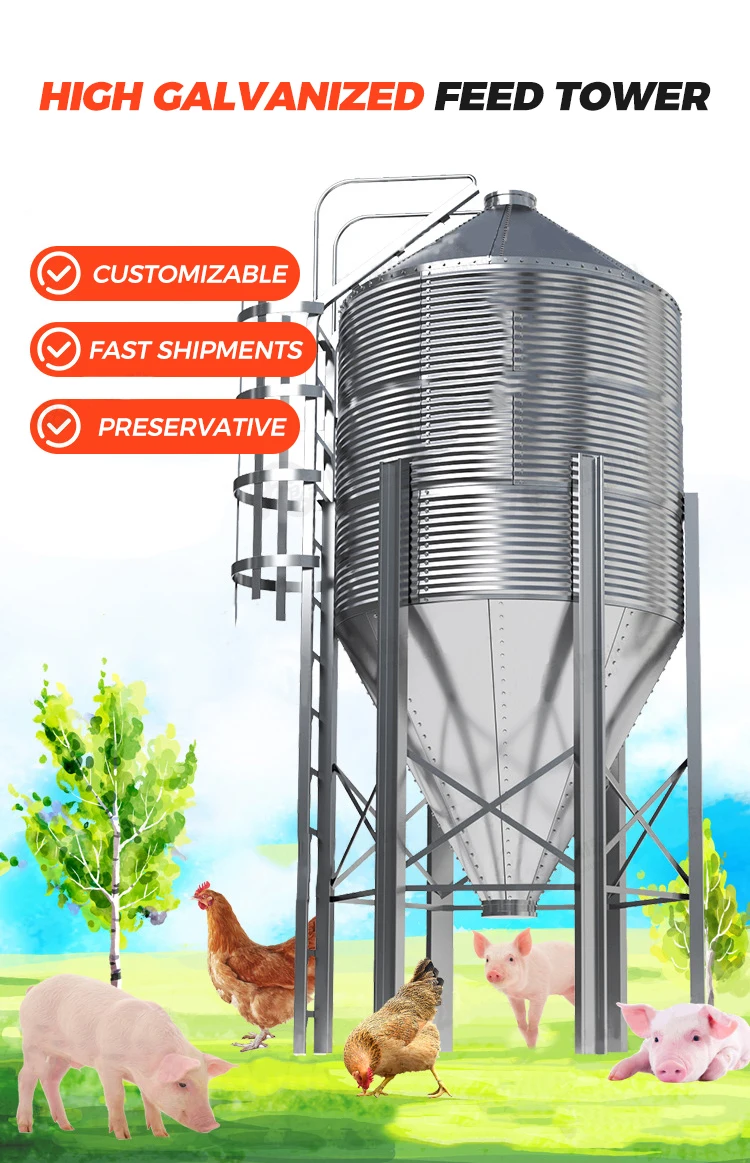 Storage feed tower/silo poultry/animal husbandry feeding equipment silos  High Performance Superior Quality Large Capacity Feed
