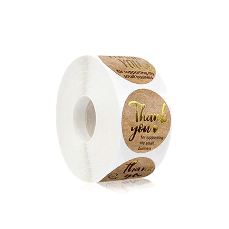 1 inch Thank You for My Small Business Stickers Paper Thank You Label Sticker Rainbow Silver Roll Adhesive Shipping Mail Labels