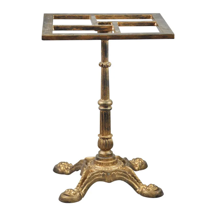 Restaurant Table Base French Style Antique Rustic Cast Iron Leg Table Base for Square Granite Tops Furniture
