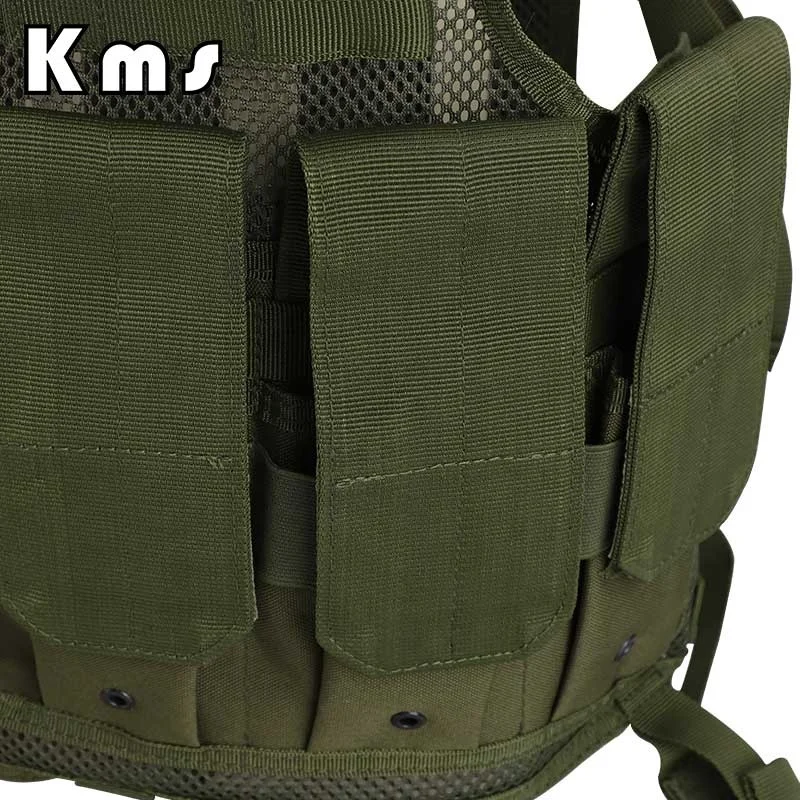 KMS Custom Adjustable Olive Green Mesh Outdoor Combat Training Molle Harness Gilet Tactique Chalecos Tactico Tactical Vest