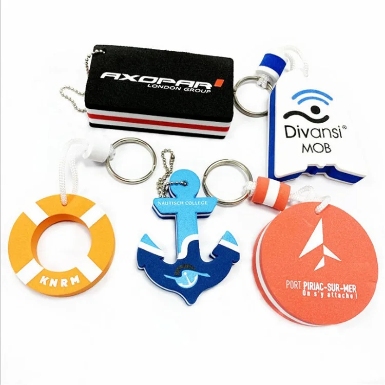 Custom made various shape eva key chain,floated foam key holder floating keyring