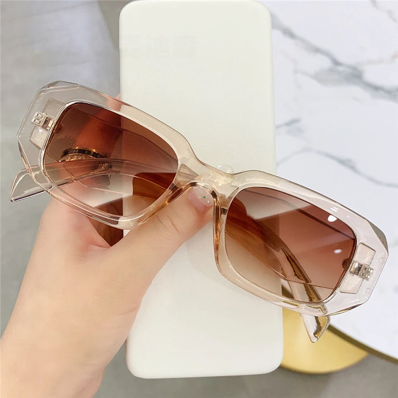 2023 Lunette De Soleil Luxury Designer Famous Brands Sunglass Trendy Square Rectangle Frame Custom Logo Sunglasses women men