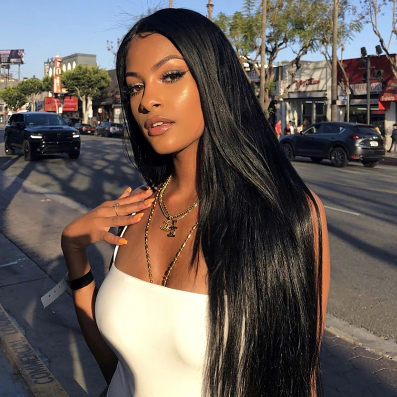 
4x4 High Quality and New Style HD straight Frontal Wig Wholesale Hair High Temperature Without Synthetic compound 