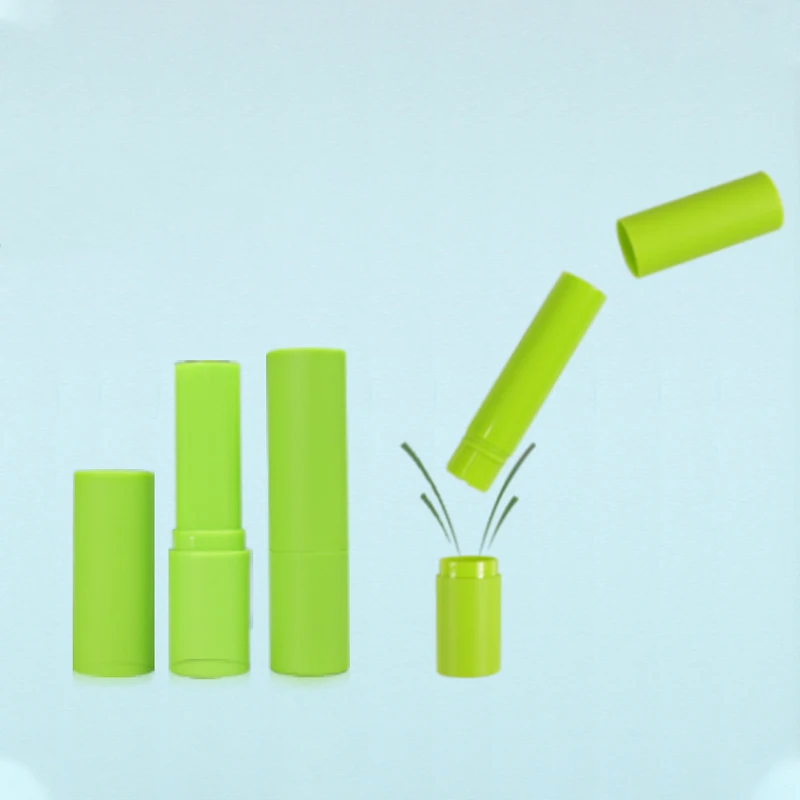 PET Eco-friendly Lipstick Packaging Fluorescent Green Refillable Lipstick Tube