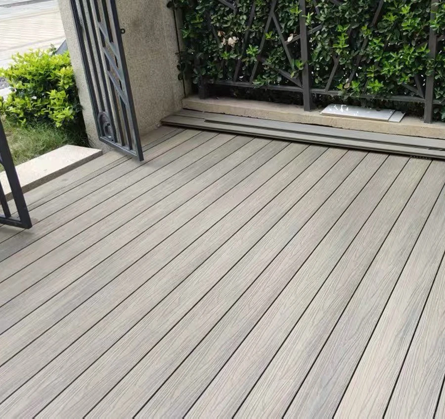 3D embossed wood grain outdoor decking waterproof sunproof exterior wood composite flooring eco wood building materials