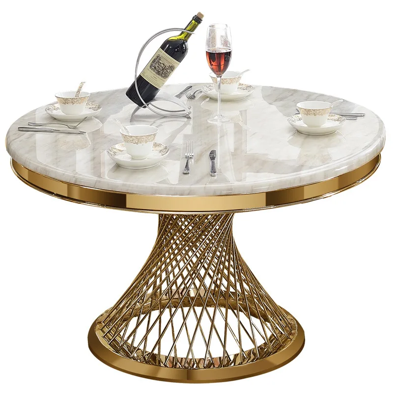 Wholesale Modern Stainless Steel Round Silver Mirror Dining Table for Events