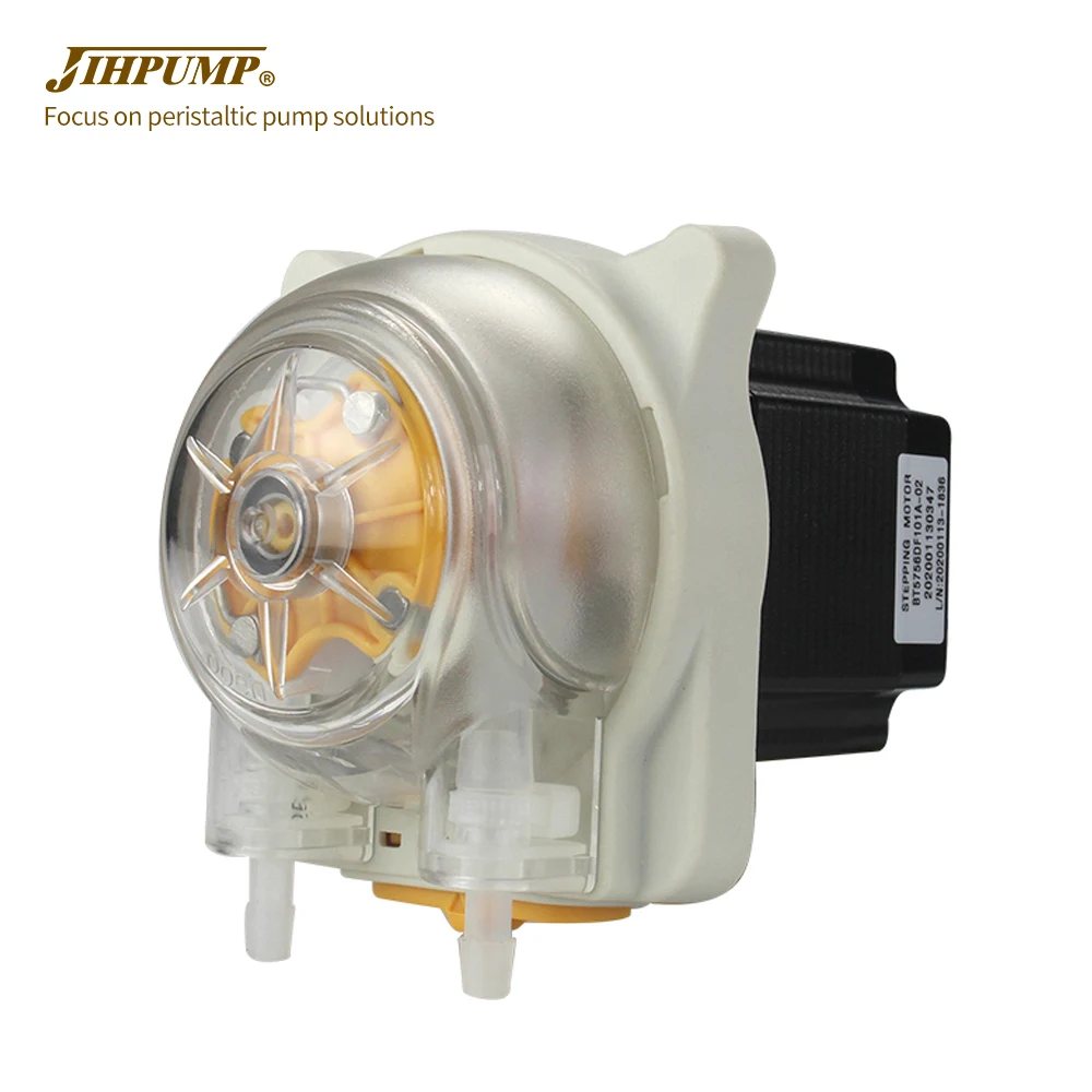 JIHPUMP Small Peristaltic Pump with 24V DC Motor or Stepper Motor with 2 or 4 Rotors 1400ml/min