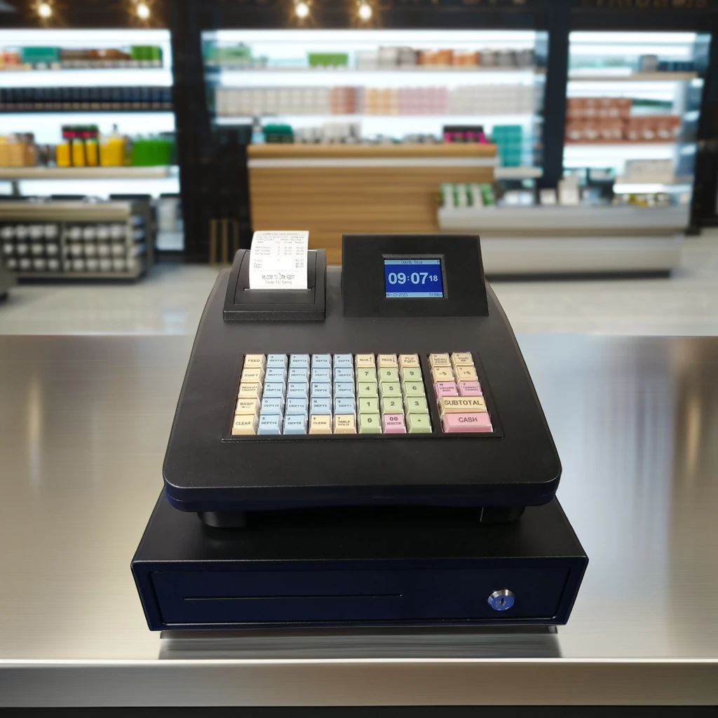 Quick Use POS System Cash Register RS232/USB Port 2.8 inch(320*240) Display MINI Desktop Cashier With 58mm Receipt printer T2