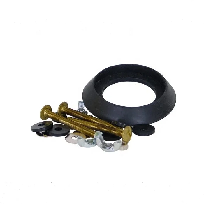 Toilet bolts set solid brass with steel washer nut and rubber gasket