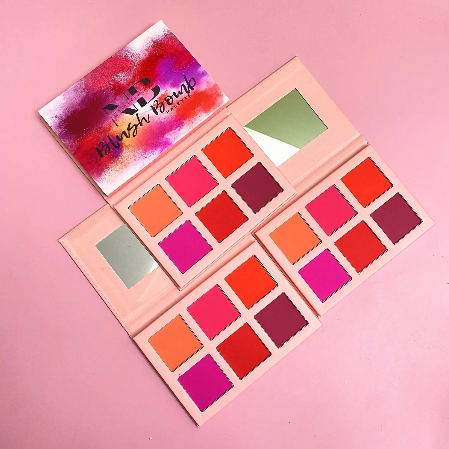 Custom Diy Blush Palette Talc-Free High Pigment Multi-use Face Makeup Vegan Waterproof Private Label Blusher Palette