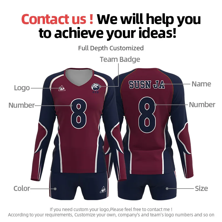 zhouka free design any color women volleyball uniform volleyball clothes for set