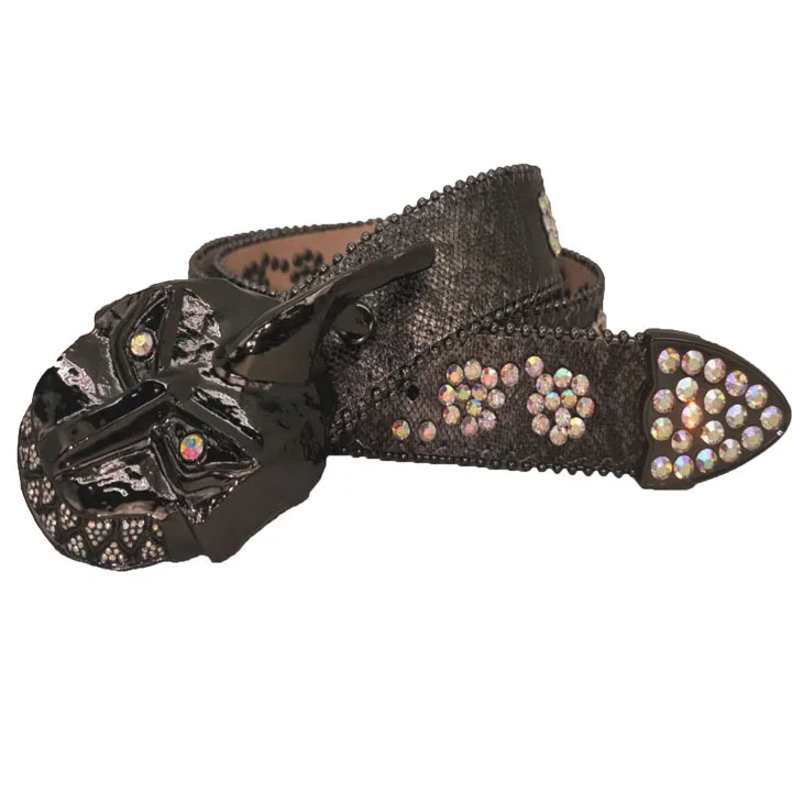 Black Bottle Opener Belt Snake Buckle Custom Logo  Mens Leather OEM/ODM Accept