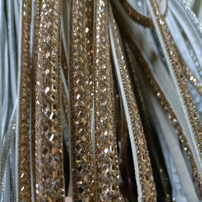 Purple Ceramic Glitter Rope 4mm/6mm Sparkling Rhinestone Shoe Lace DIY Cord with Watercolor Design