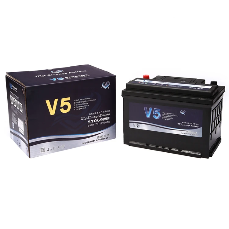 Wholesale auto batteries din standard 12V 70AH DIN75/57539 auto MF car battery auto batteries factory