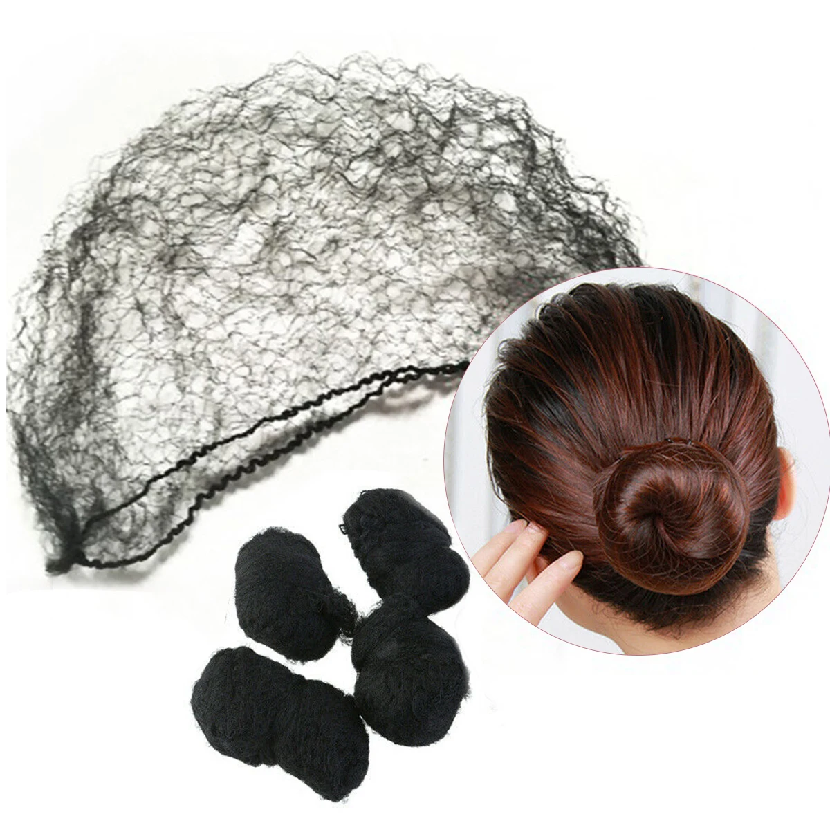 Invisible Black Hair Nets Elastic Edge Mesh Hairnet Stretch Hairnet Cover